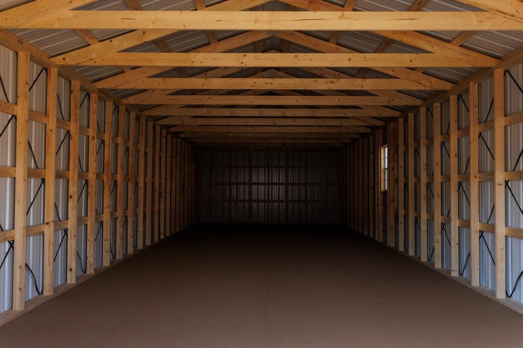 The open floor running the length of a Portable Garage